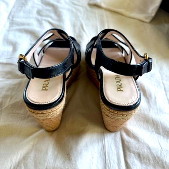 Prada Calzature Donna Cork Wedges Size 35 - Picture 4 of 6